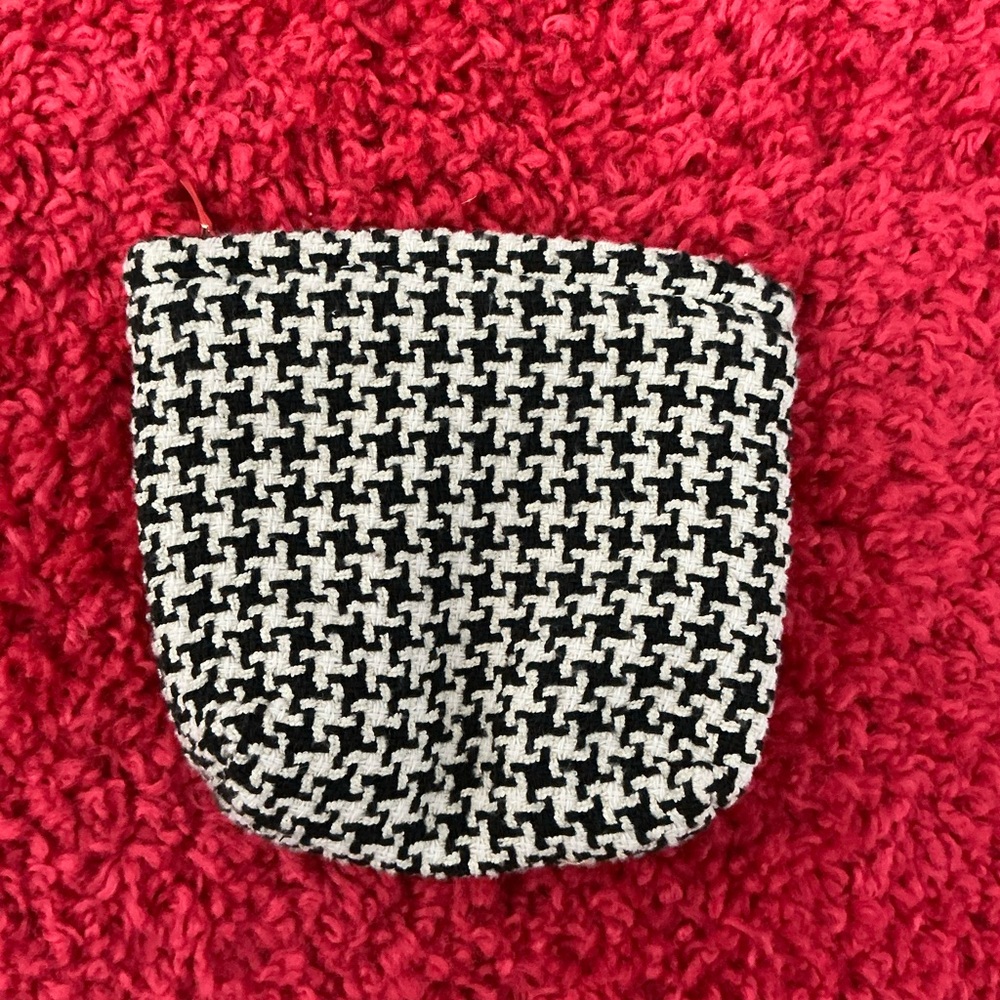 Houndstooth Black and White Cosmetic Bag - Picture 3 of 6